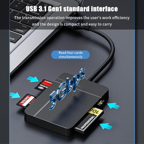 Verilux® USB Card Reader USB C USB3.0 Support UHS-II Compatible SD 4.0 TF 4.0 CF MS 5Gbps Reading Speed Travel 4 in 1 for Windows Mac Linux Android 2PCS Verilux® USB Card Reader USB C USB3.0 Support UHS-II Compatible SD 4.0 TF 4.0 CF MS 5Gbps Reading Speed Travel 4 in 1 for Windows Mac Linux Android 2PCS
